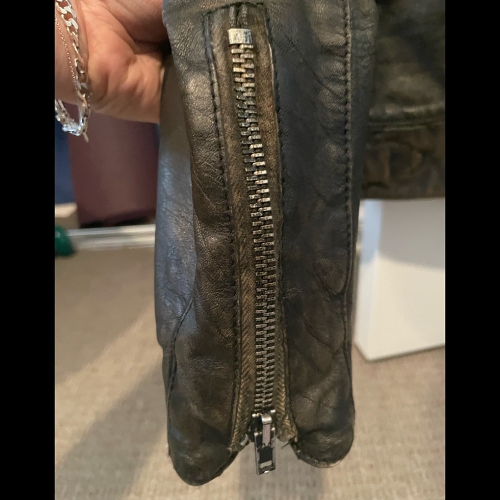 CLASSIC LUXE vintage leather motorcycle Sz 8-10/ M by Italian label Golden Goose - Picture 8 of 9